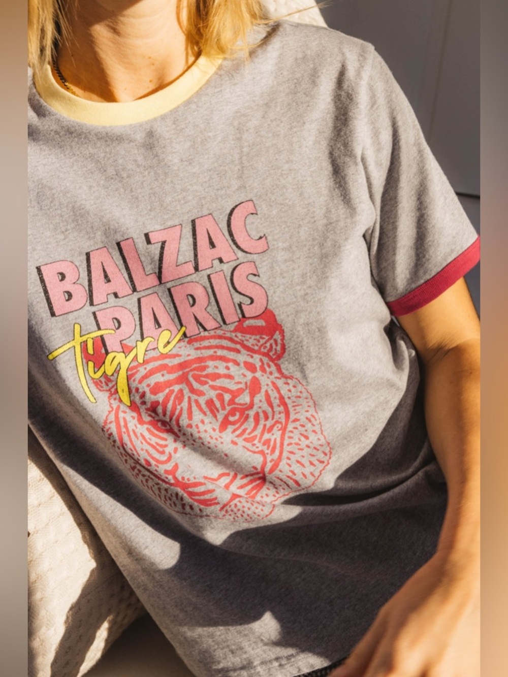 Balzac Paris France Bree gray tiger t-shirt GOTS certified
